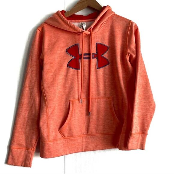 Under Armour Sweatshirt orange hooded / hoodie - Picture 1 of 7